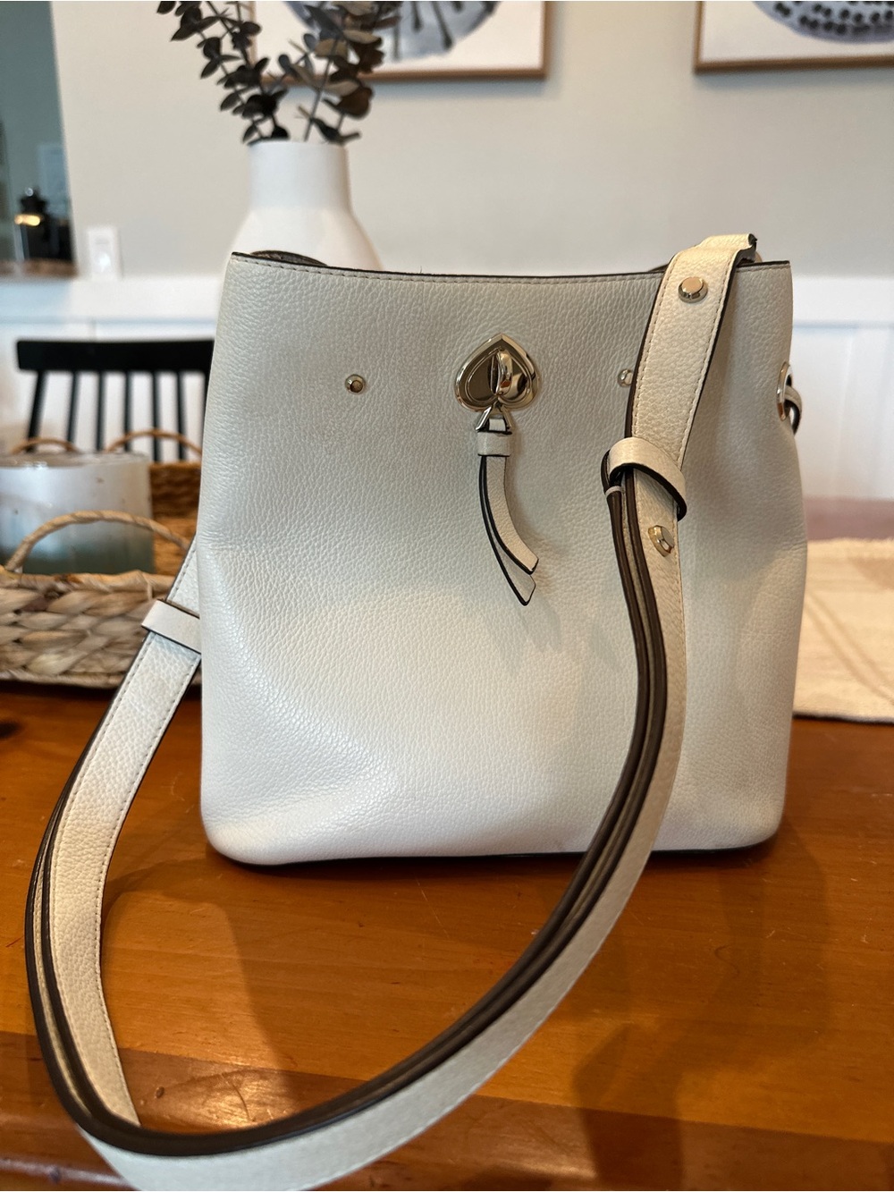 Kate Spade - White Leather Crossbody Shoulder Bag